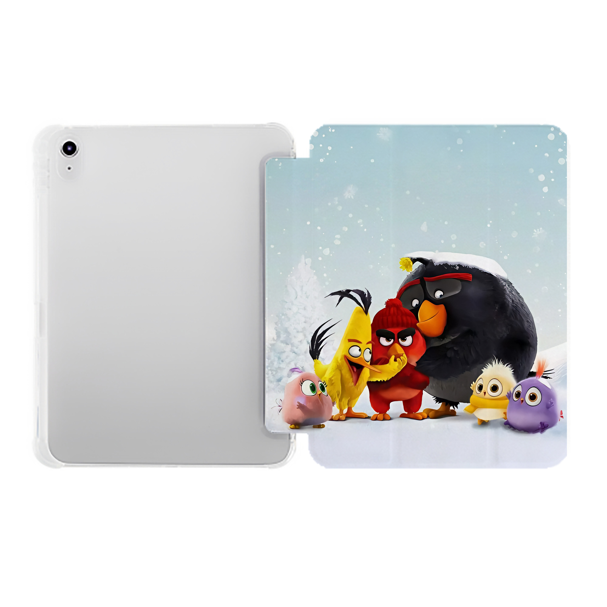 （画像用） Angry Birds アングリーバード IPad ケース ペン収納付き 三つ折りスタンド PUレザー×シリコン 対応機種9.5/10.5/10.9インチ